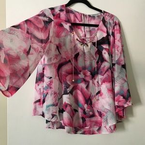 🛍 SOLD! Flowery Blouse  by JLO 🛍